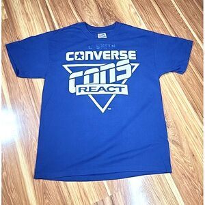 Vtg 90s Converse Hanes Heavyweight 50/50 Shirt Blue Sports Camp Eagle Basketball